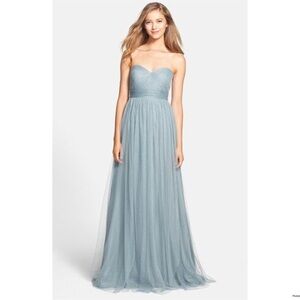 Jenny Yoo Annabelle Convertible Tulle Column Dress Dusty Blue Size 10